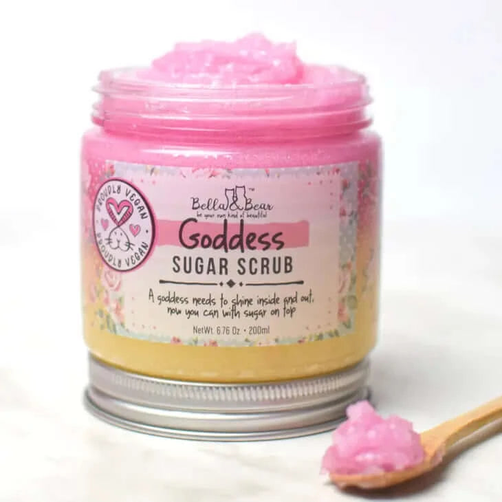 Bella & Bear Goddess Sugar Scrub Body Exfoliator, with Shower Gel