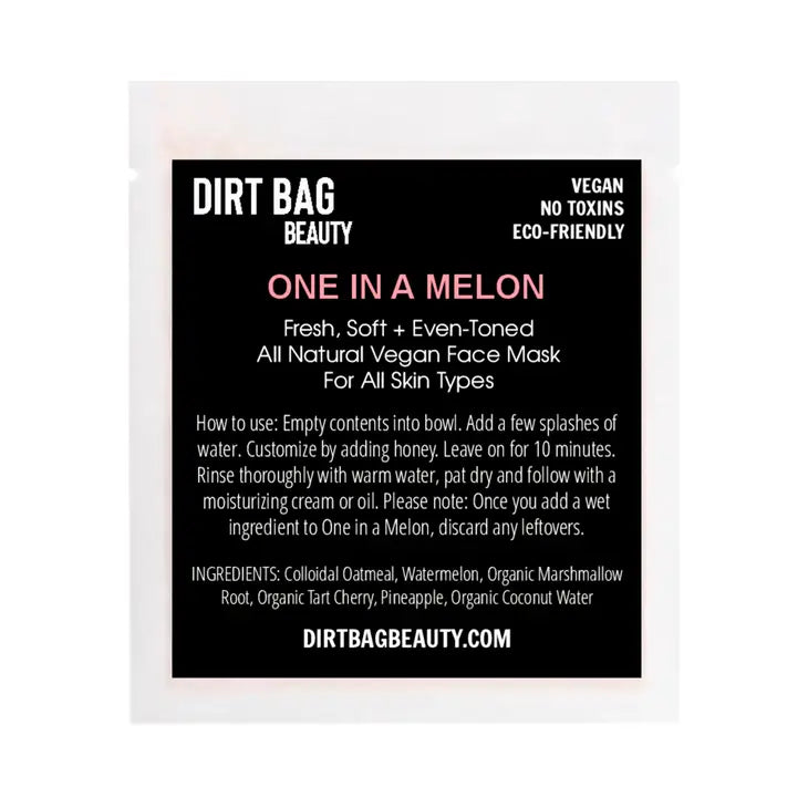 Dirt Bag One In A Melon Facial Mask