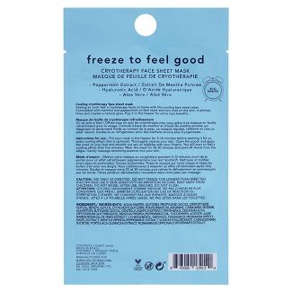 Holler And Glow Freeze To Feel Good Cryotherapy Face Sheet Mask