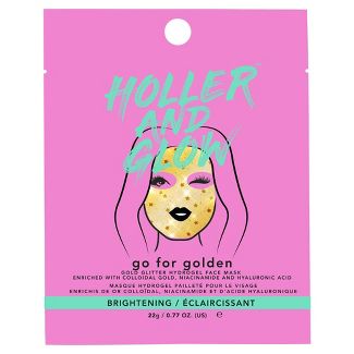 Holler And Glow Go For Golden Gold Glitter Hydrogel Face Mask