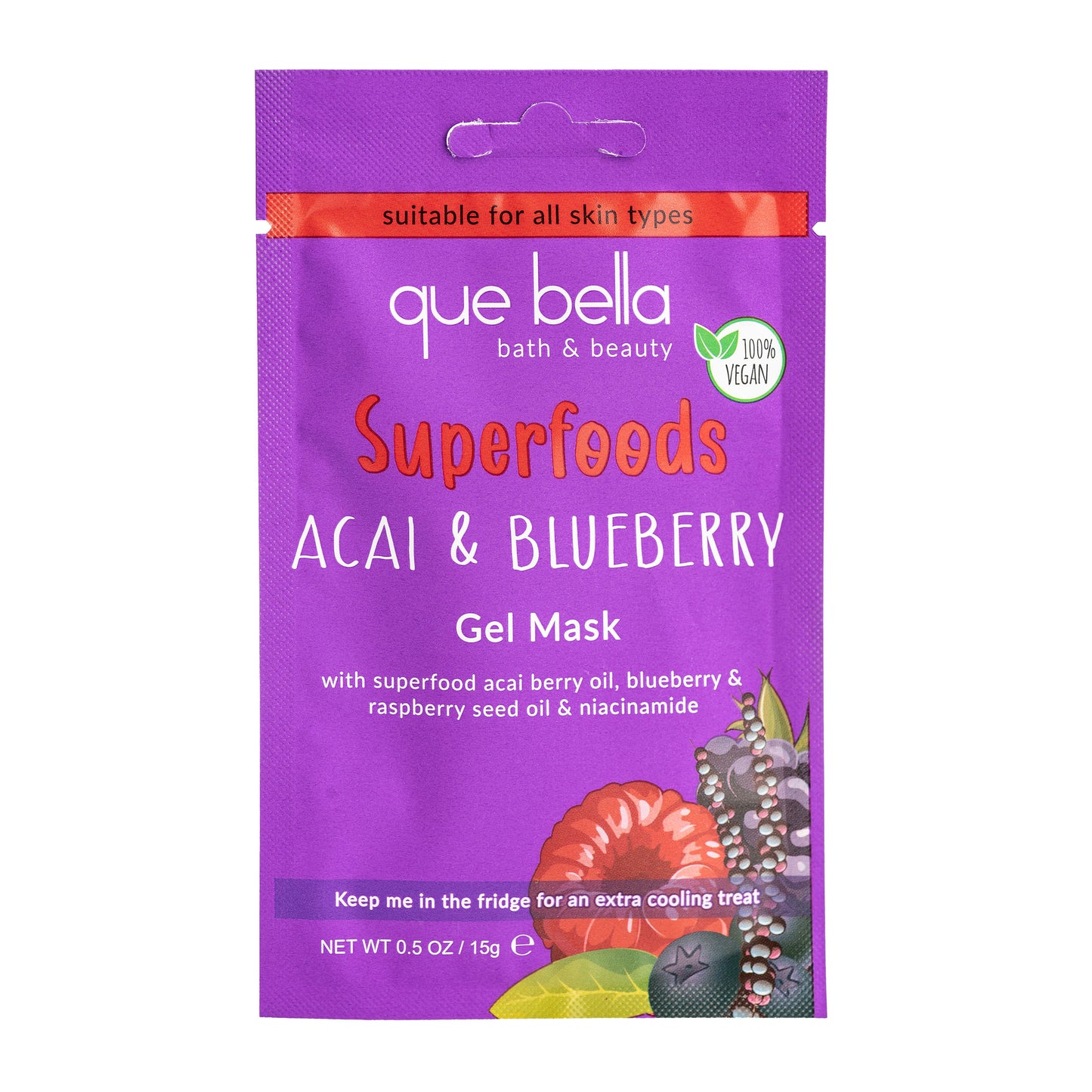 Que Bella Superfoods Acai & Blueberry Gel Mask