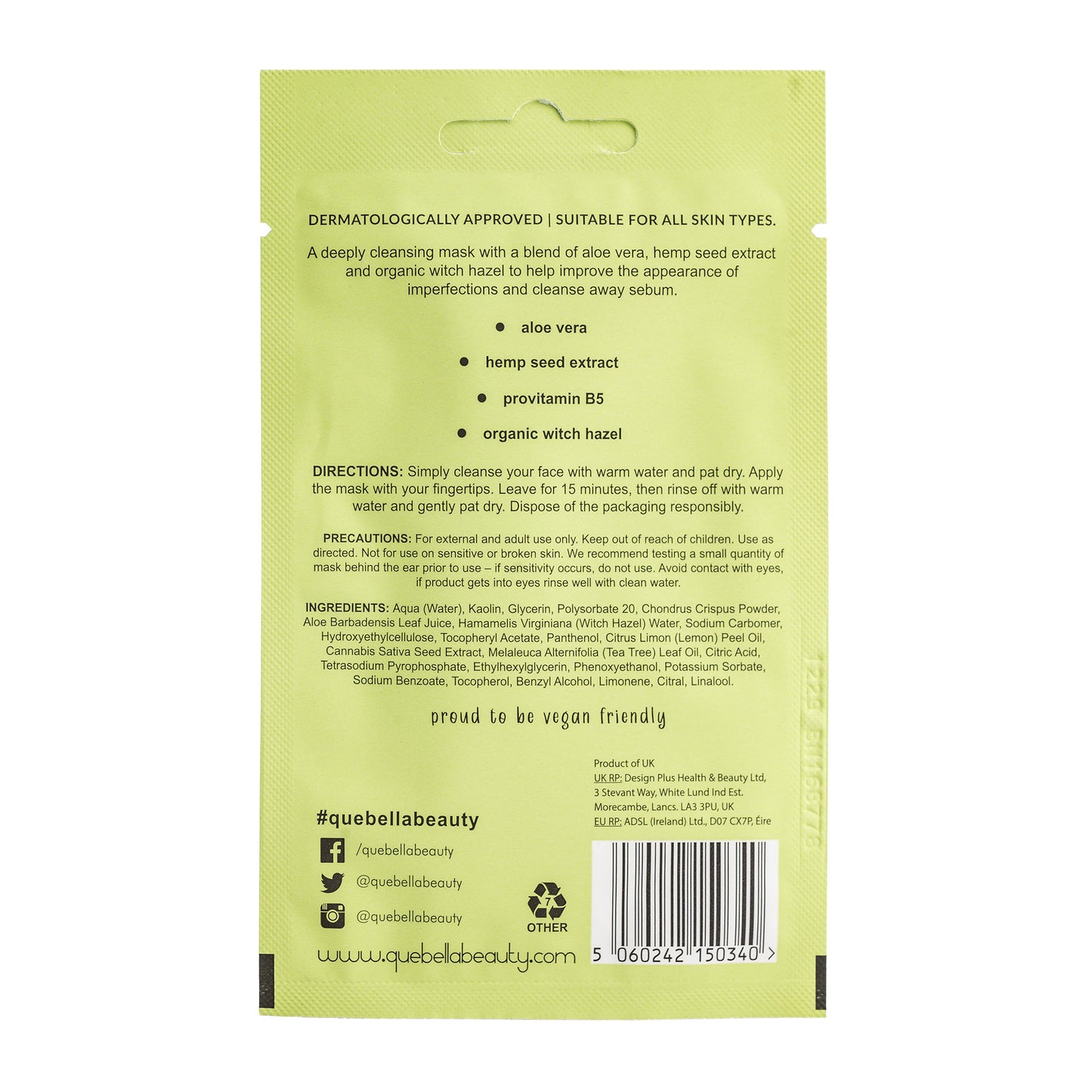 Que Bella Cleansing Aloe Vera Cream Mask