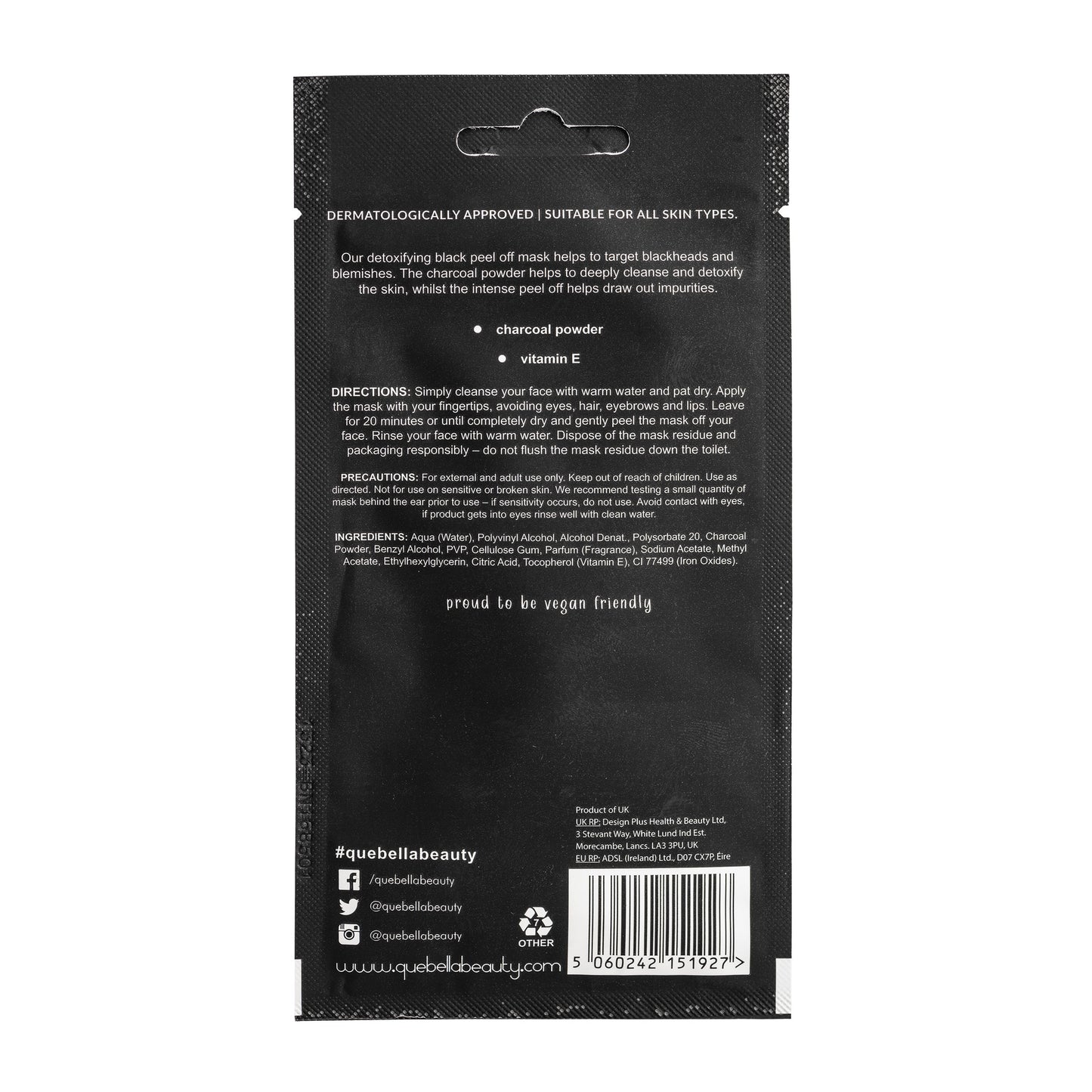 Que Bella Detoxifying Intense Black Peel Off Mask