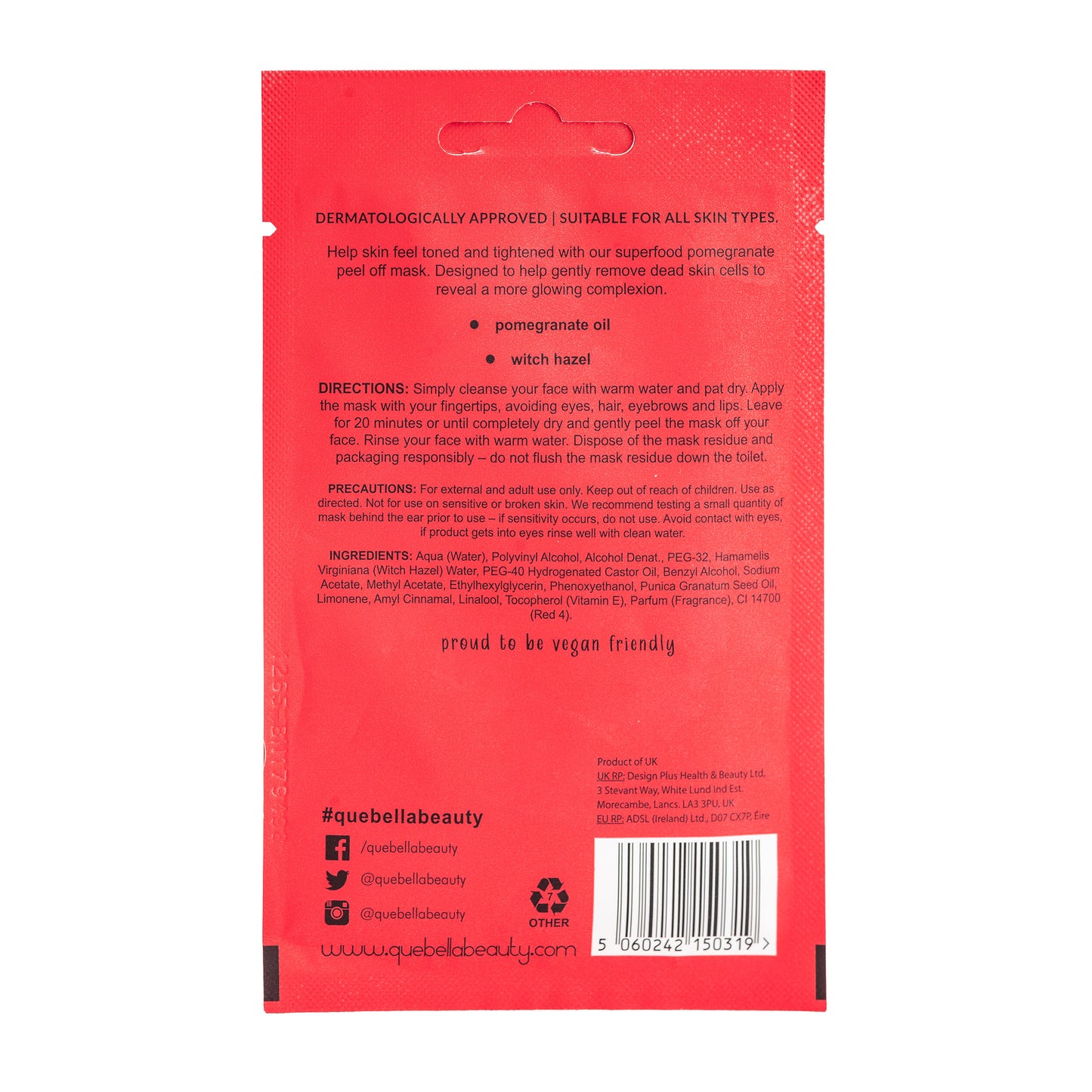 Que Bella Refreshing Pomegranate Peel Off Mask