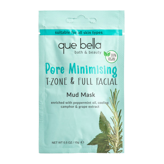 Que Bella Pore Minimizing T-zone or full Facial Mud Mask