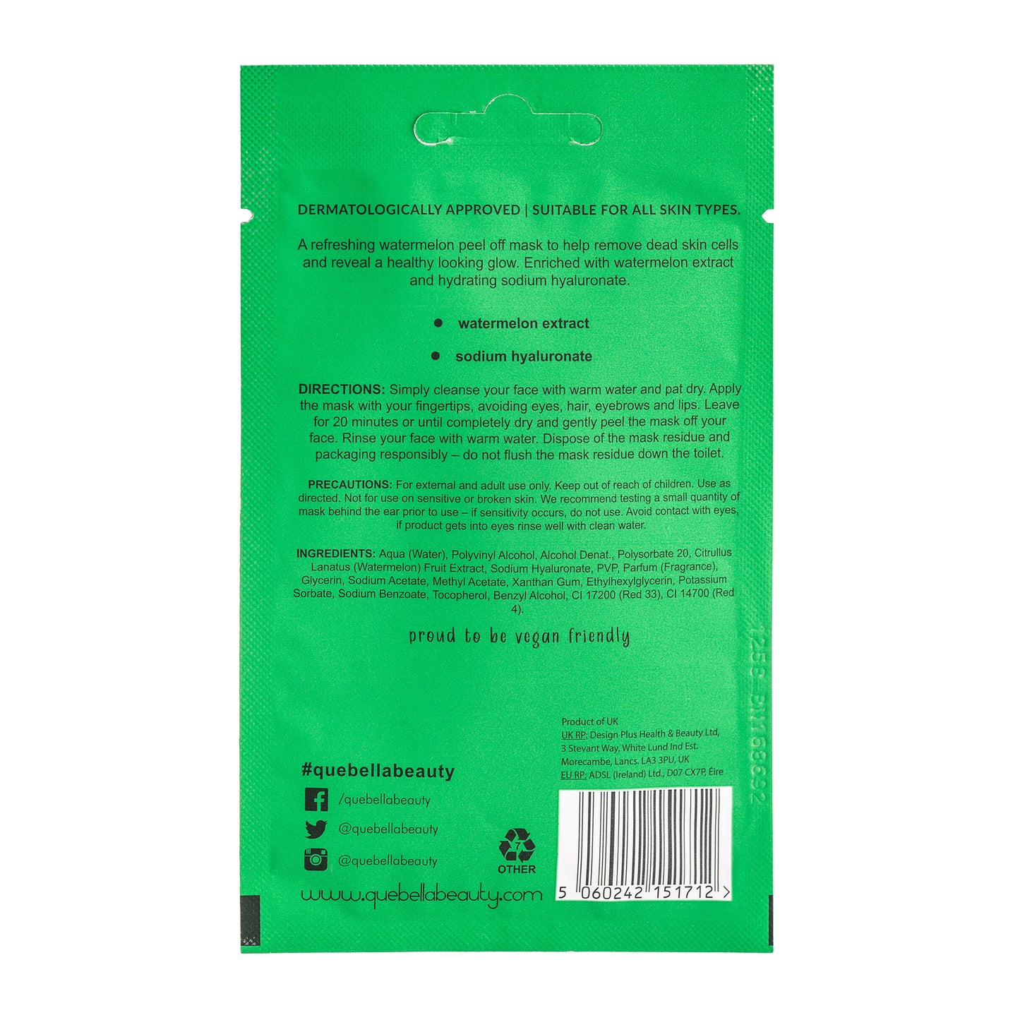 Que Bella Refreshing Watermelon Peel Off Masks